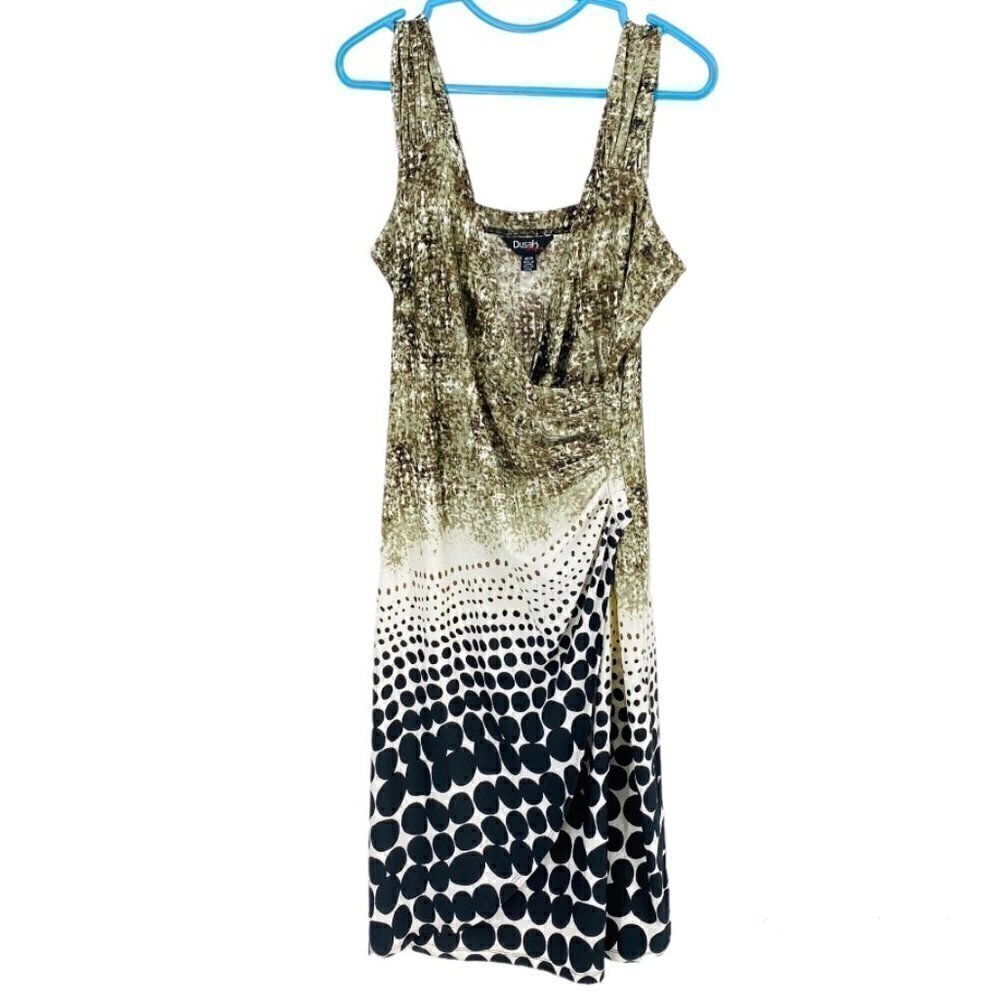 Dusak Faux Wrap Ruche Waist Knee Length Dress Sz M - Picture 5 of 12